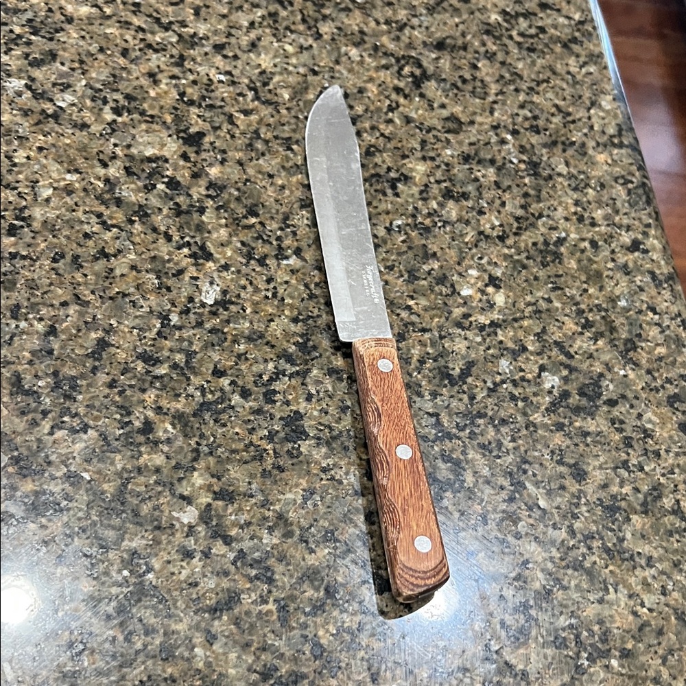 Vintage Forge craft hi-carbon Knife. with wood handle